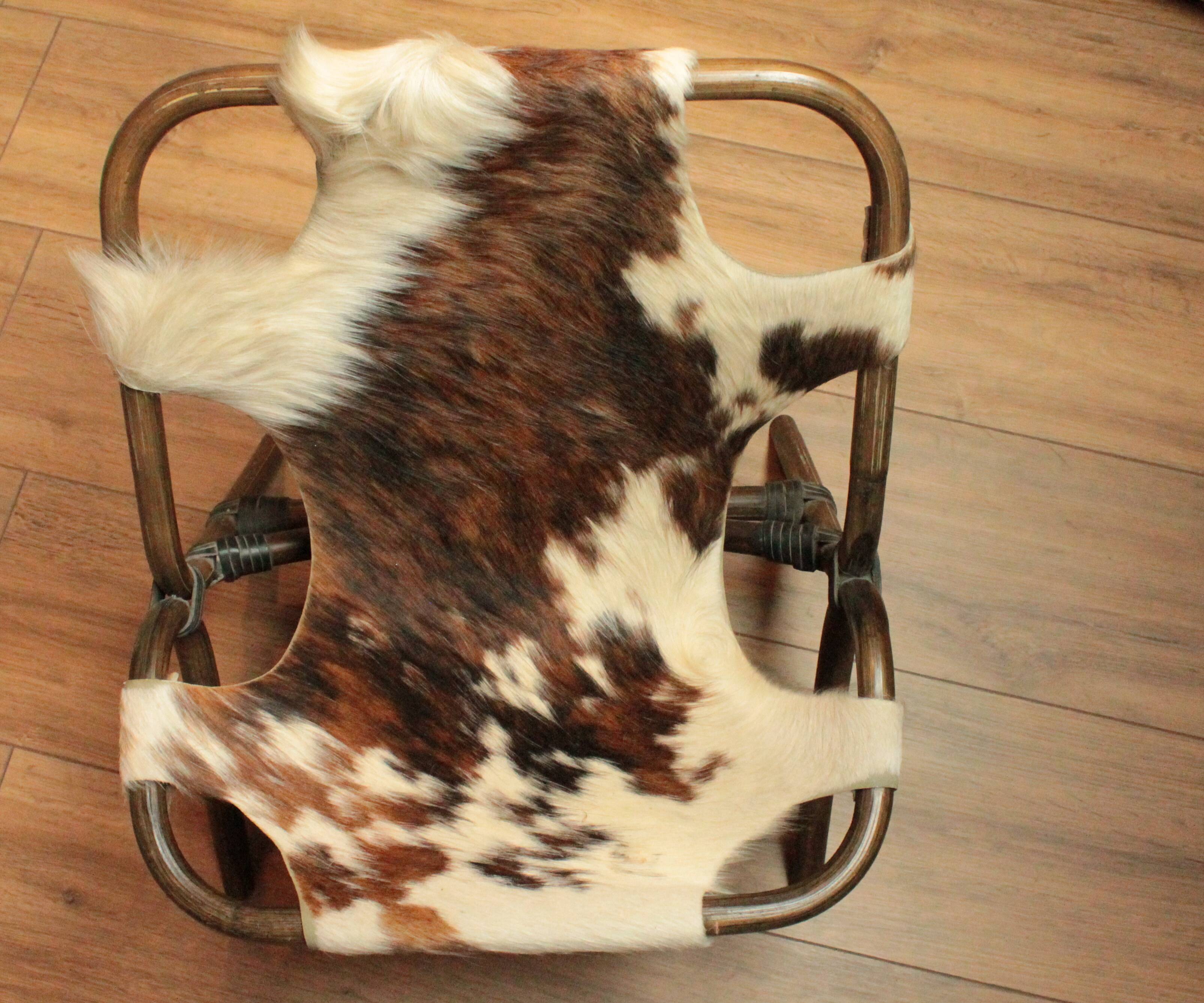 Vintage cowhide chair for children