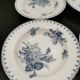 Sarreguemines ceramic soup plate, Flore model in blue sold individually