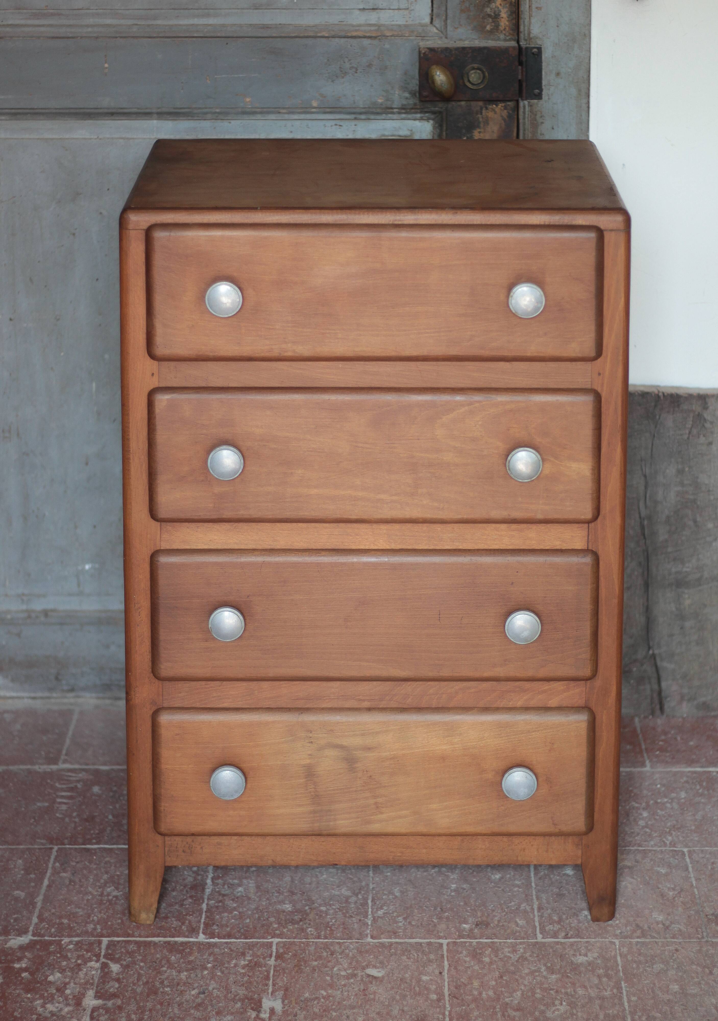 Vintage drawer unit, Art Deco wooden furniture, chest of drawers, tallboy.
