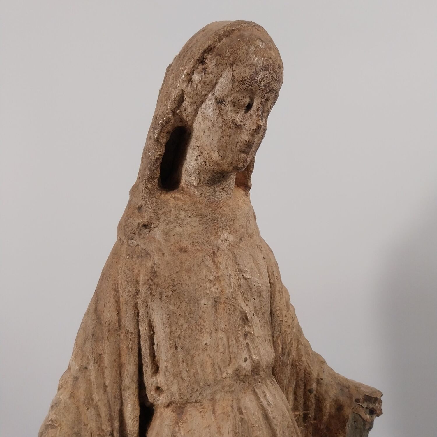 Virgin of devotion, patinated plaster, early nineteenth century