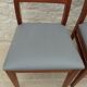 Set of 6 cherry wood style chairs with gray imitation leather seat