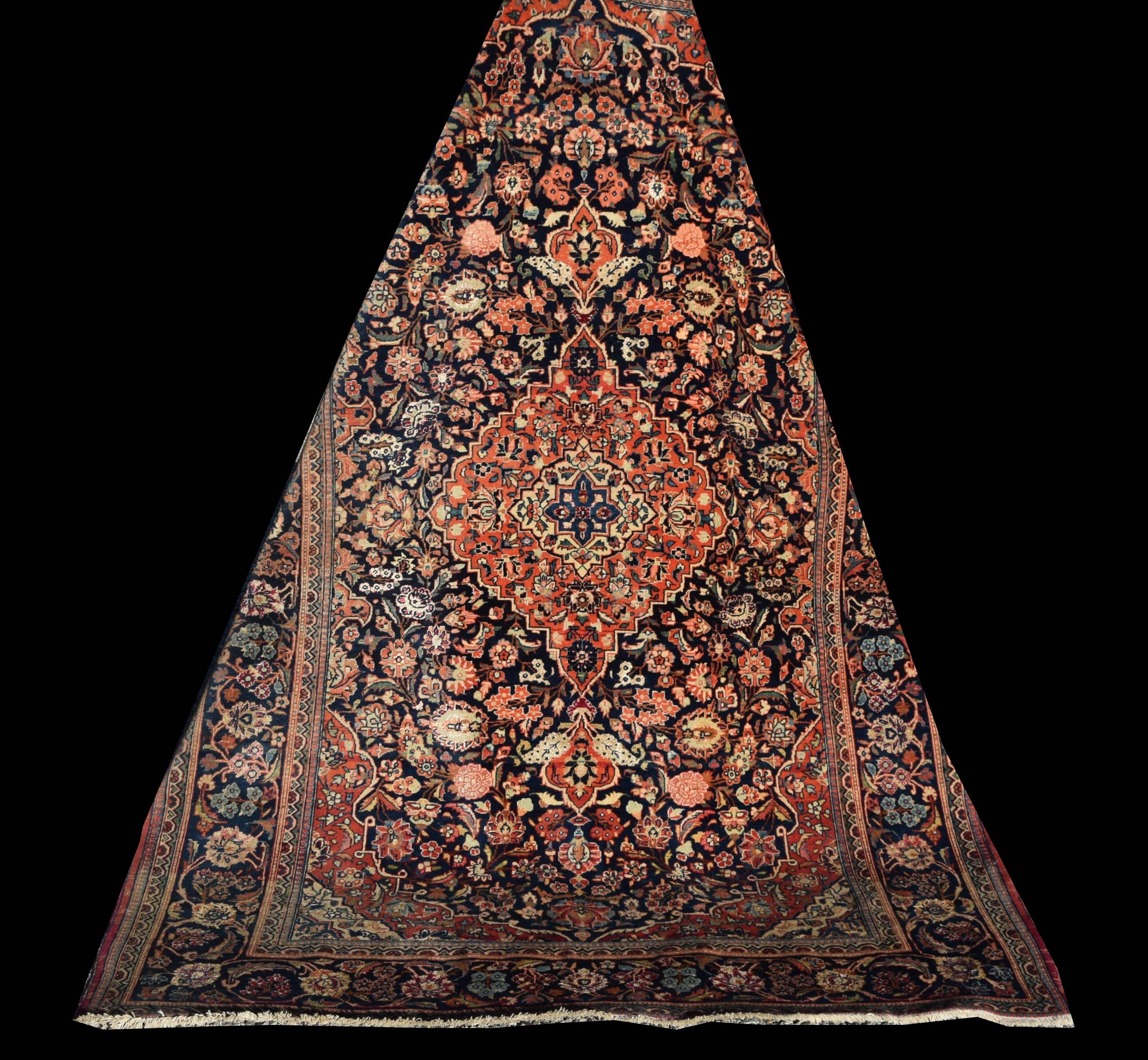 Persian Oriental Carpet Iran KASHAN Wool and Silk - Size: 1.32 X 2.00 Metres