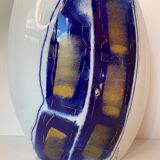 VASE Limoges porcelain flattened gilded shape