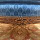 Louis XVI style blue velvet wingback armchair