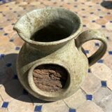 Vintage Vallauris ceramic pitcher with bark inclusions