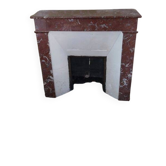 Red marble fireplace surround - early 20th century