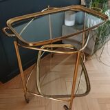 Brass dessert and glass 2 trays