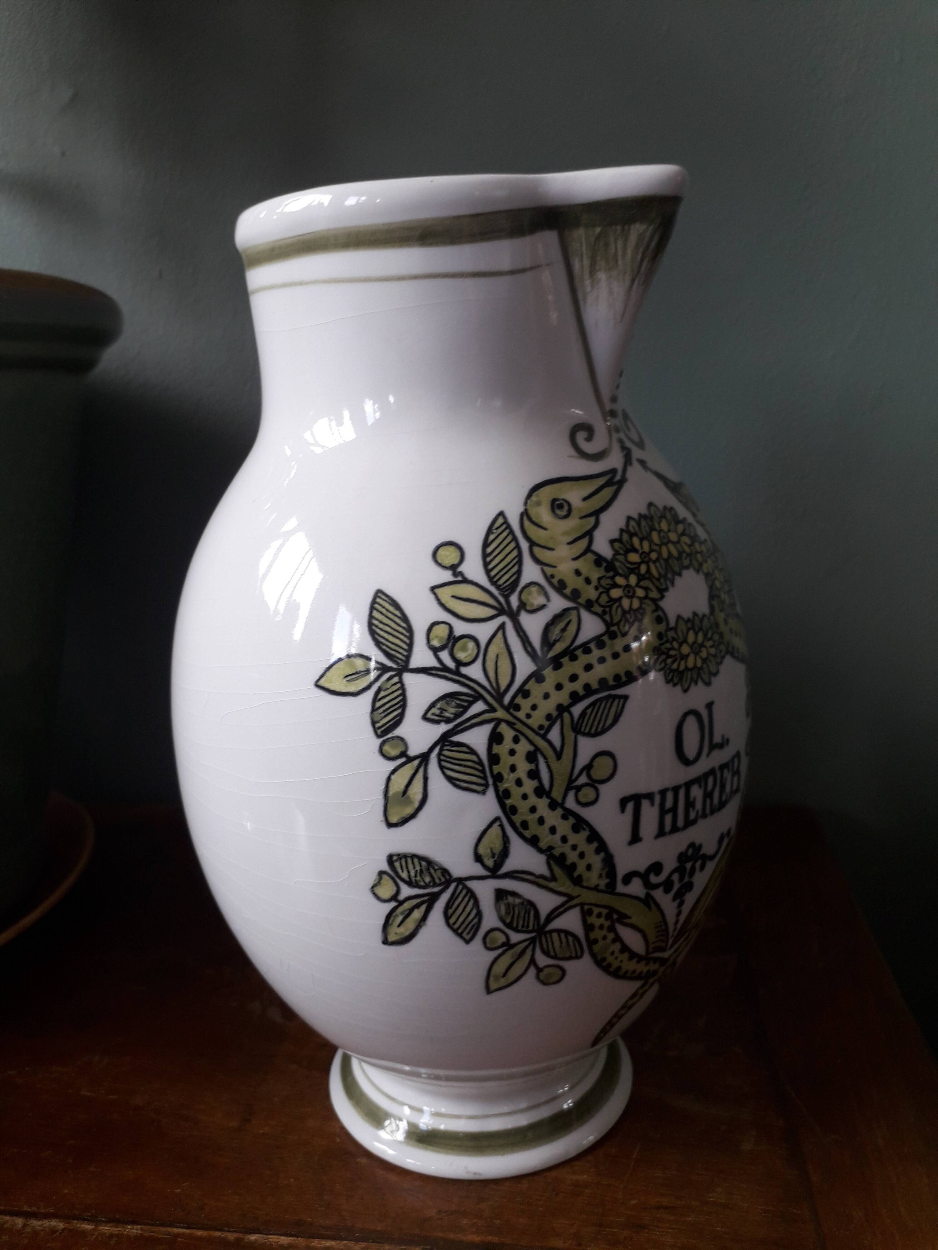 Vintage vase with herbalist pot decoration