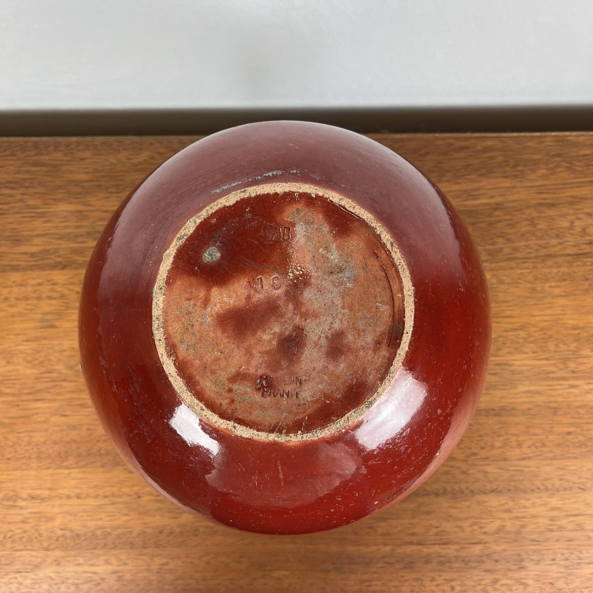 Vase boule en céramique par cab 1976