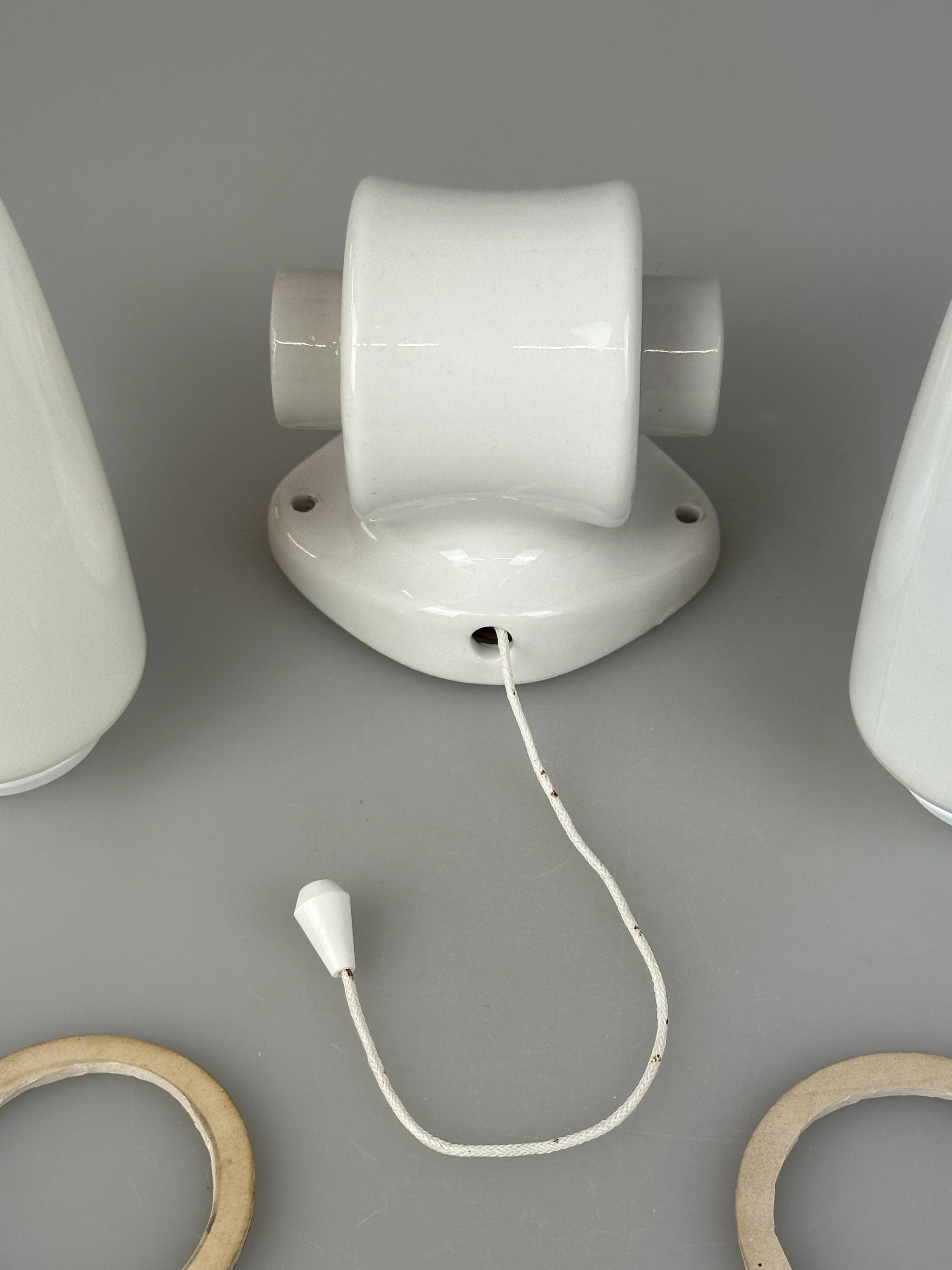 1950s and 1960s Ceramic Wall Lamp and Ceiling Light by Wilhelm Wagenfeld