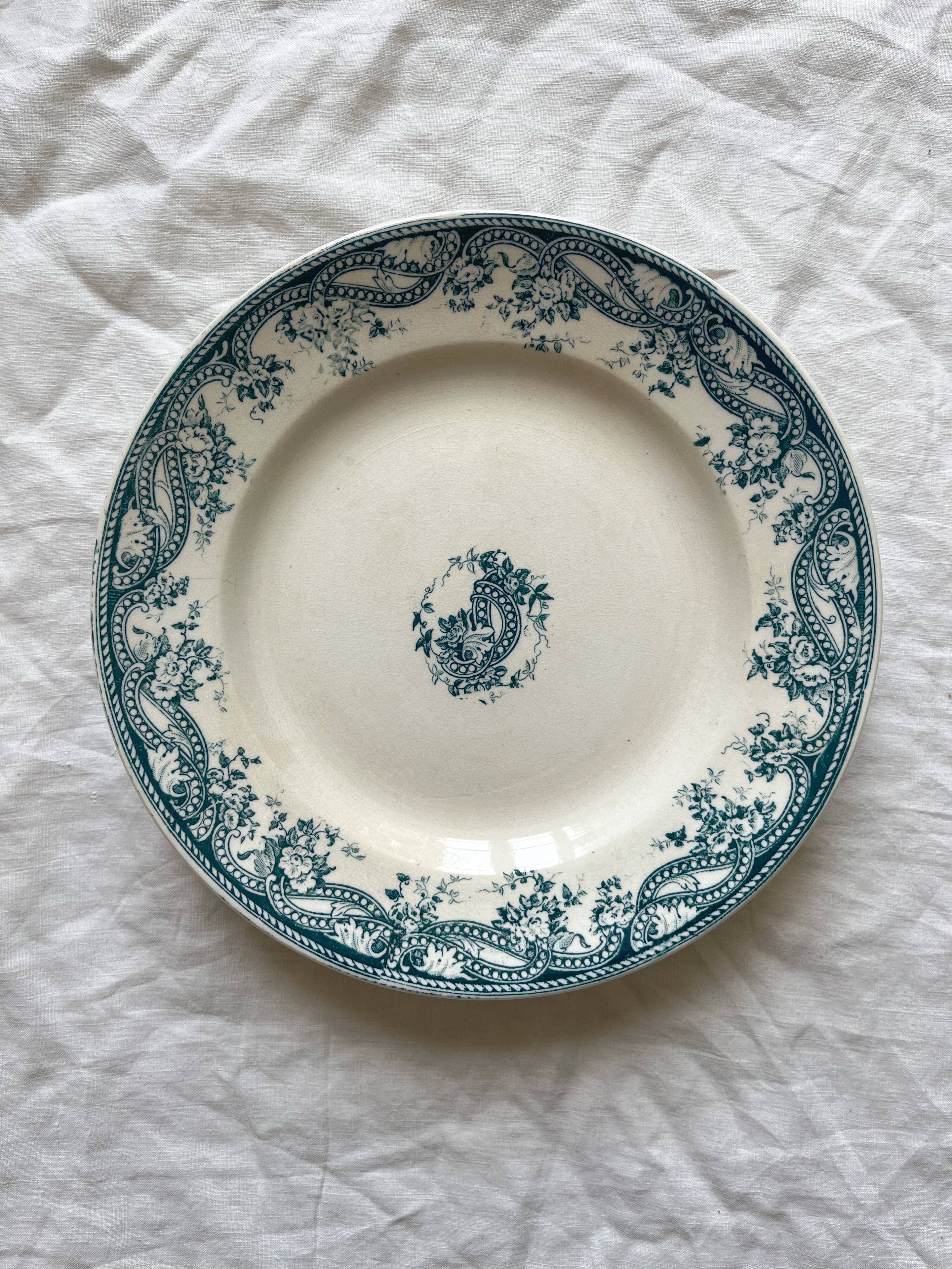 Ironstone footed plate by Perles U&C Sarreguemines