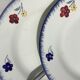 7 assiettes plates Mary Lou Digoin bord bleu