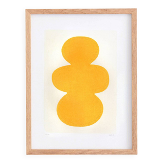 Peinture abstraite 30x40cm - venus jaune - signée eawy