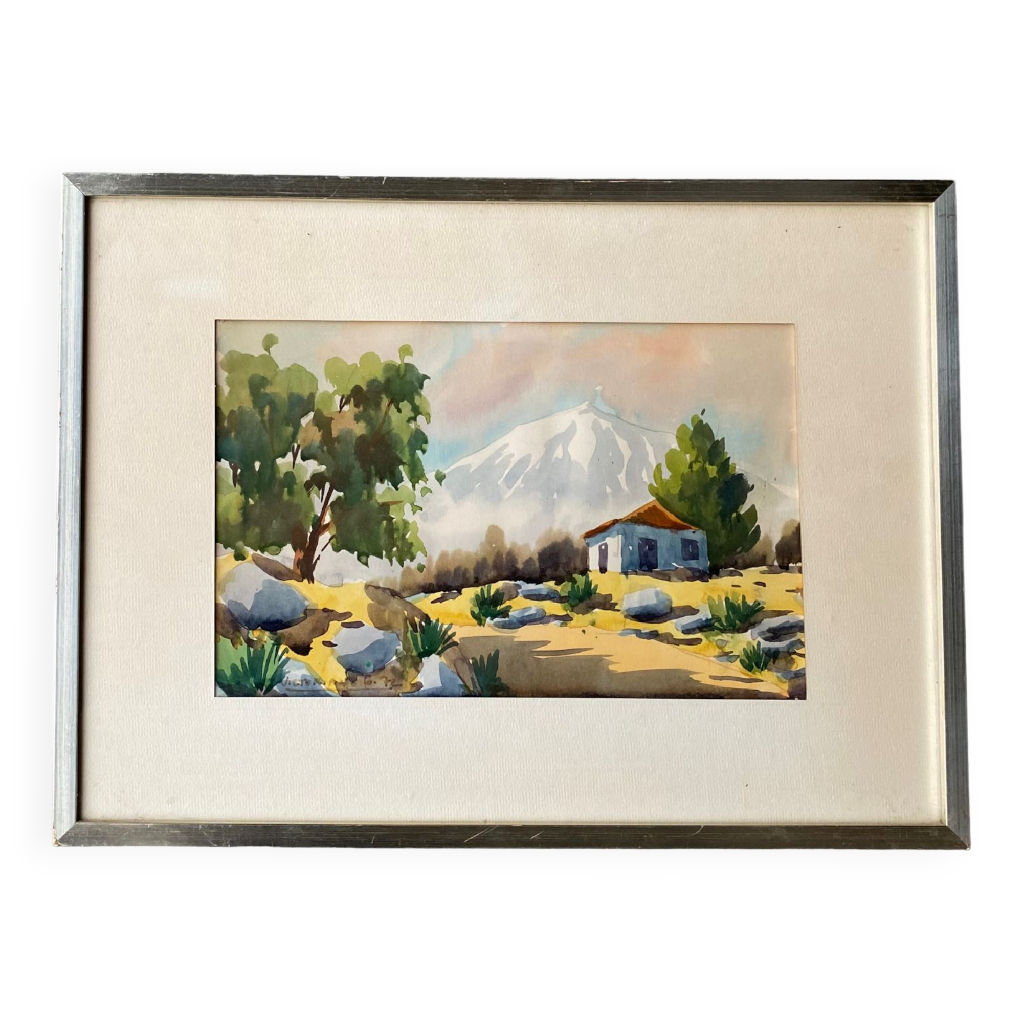 Watercolor The mountain 1972