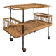 1960s rattan rolling dessert trolley