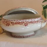 Iron clay soup tureen Moulin des loups, Athens model, red