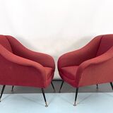 Mid-century pair of lounge chairs by Gigi Radice for Minotti, Italy 1950s