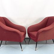 Mid-century pair of lounge chairs by Gigi Radice for Minotti, Italy 1950s