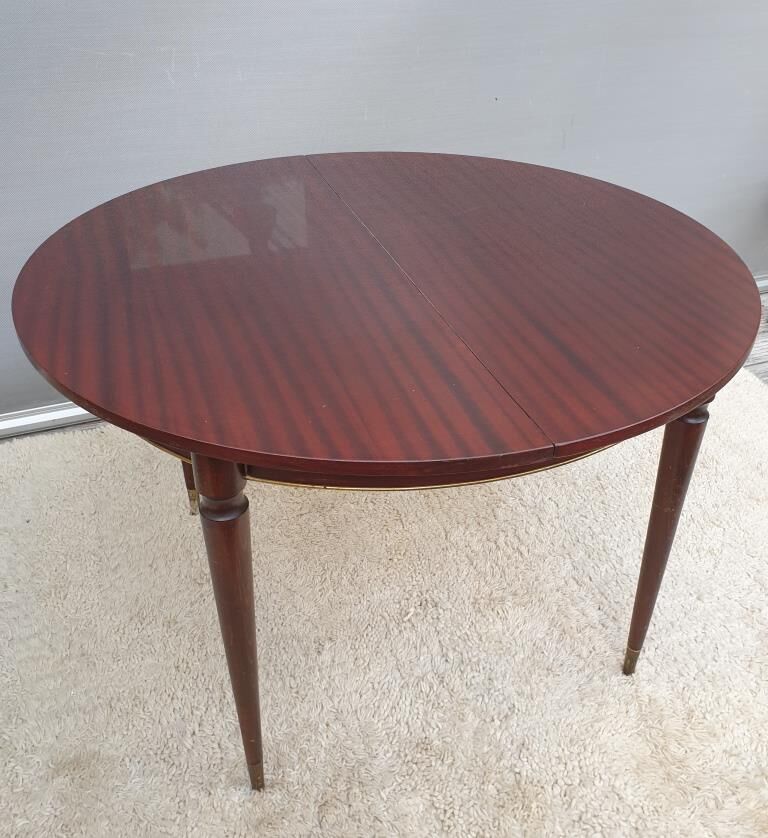 Extendable table mahogany lacquered 1960 butterfly extensions
