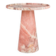 Pedestal cone side table in pink marble