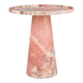 Pedestal cone side table in pink marble