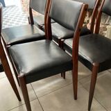 Set of 6 scandinavian chairs skaï black