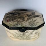 Engraved bone pill box