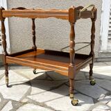 Vintage wood and brass dessert and tray