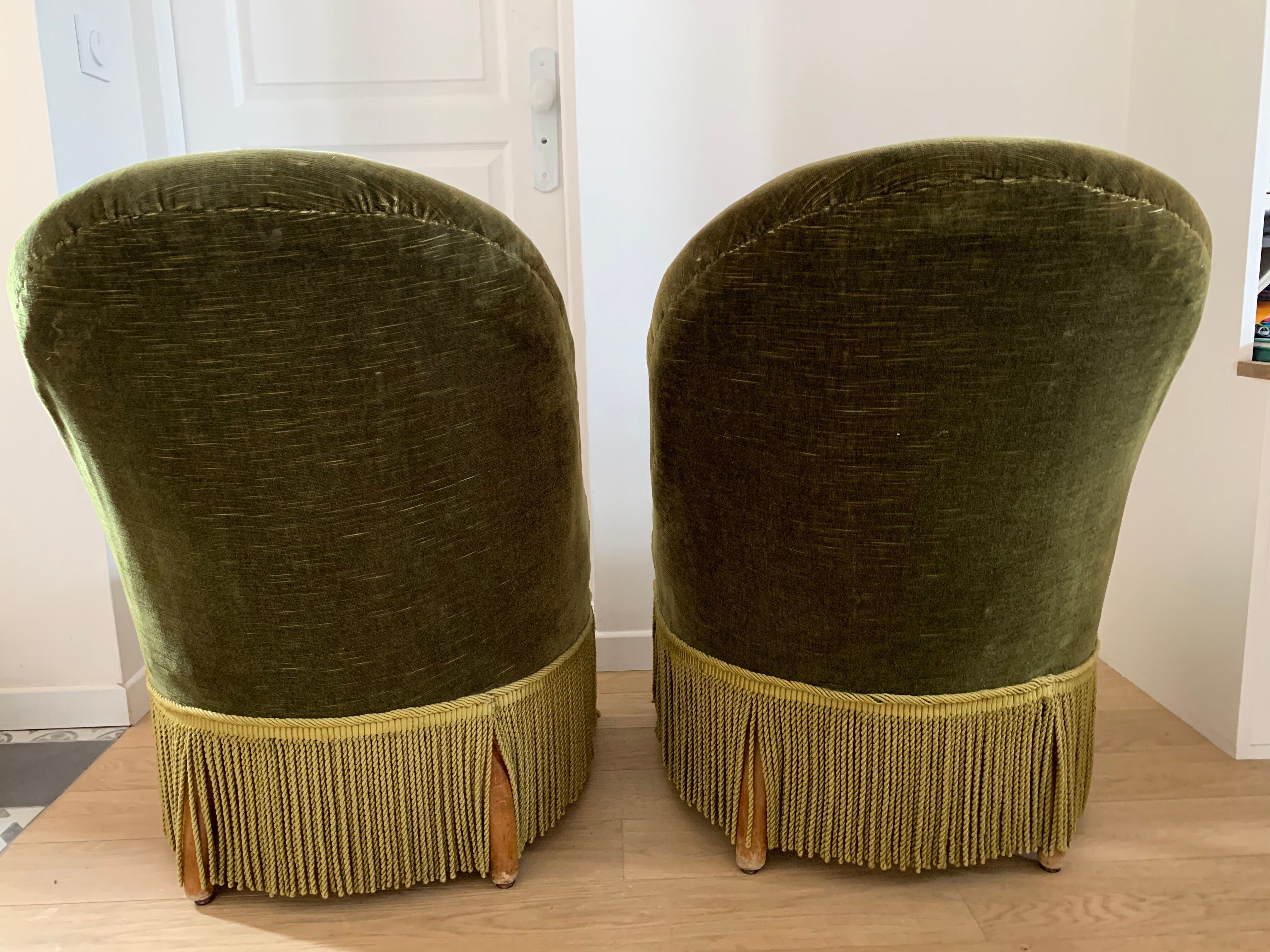 Pair of toad armchairs