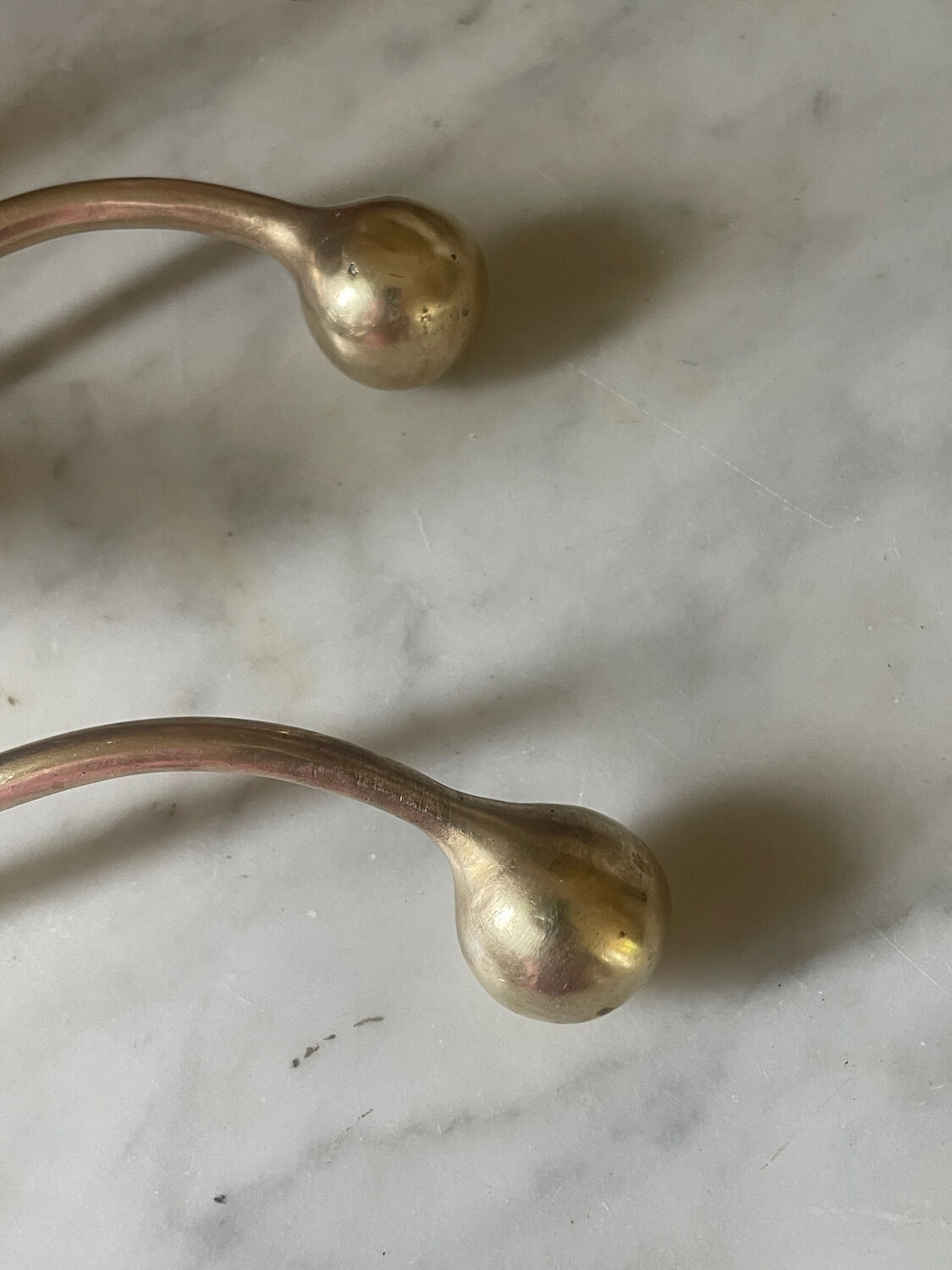 Pair of 19th century brass ball hooks