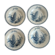 Lot 4 blue plates in opaque porcelain from Gien Fougères collection