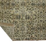 Tapis Oushak Ancien – Ton Ivoire & Motifs Floraux, 198 x 274 cm