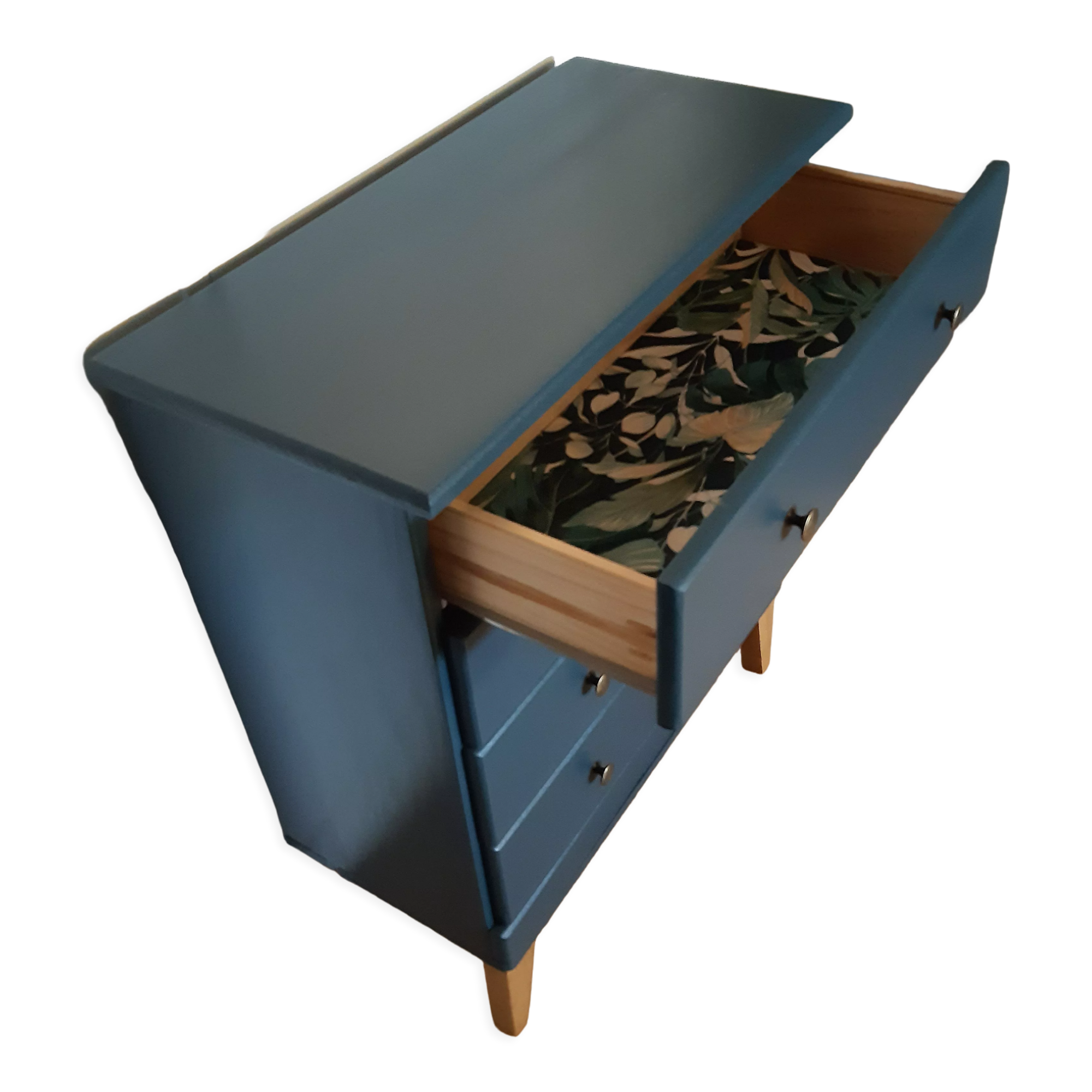 Commode scandinave bleu ganne