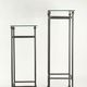Two consoles, wrought iron sheaths on glass top, twentieth century
