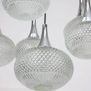 Vintage Italian Crystal and Chrome Chandelier, 70s