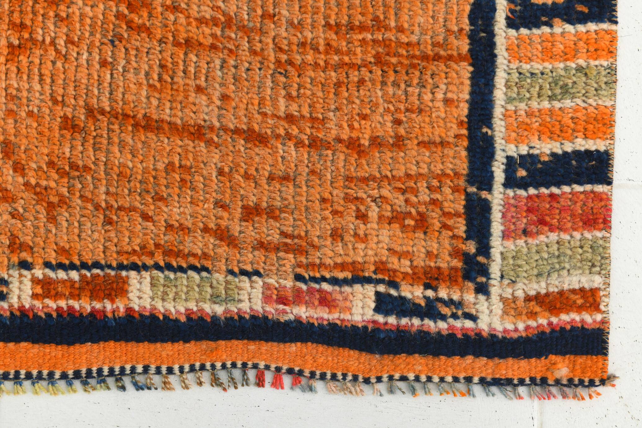 Vintage Mid Century Modern Super Soft Runner Rug, 86x302Cm