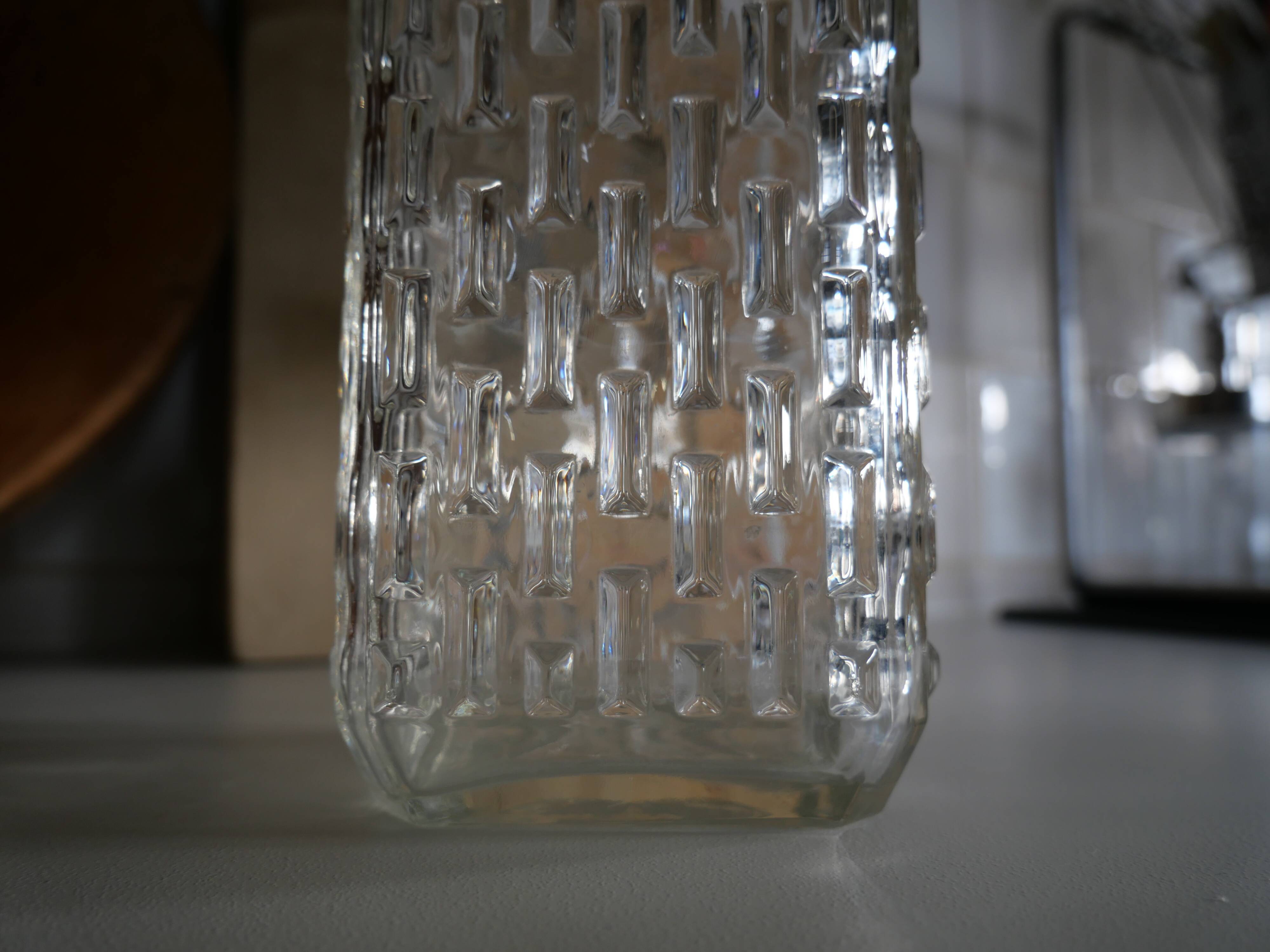 Vintage whisky decanter in chiseled glass