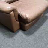 Canapé biplace vintage en cuir brun de Rolf Benz