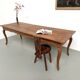 Grande table de ferme en merisier massif des années 1900