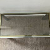 Vintage coffee table in brass and chrome metal from the 70s