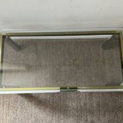 Vintage coffee table in brass and chrome metal from the 70s