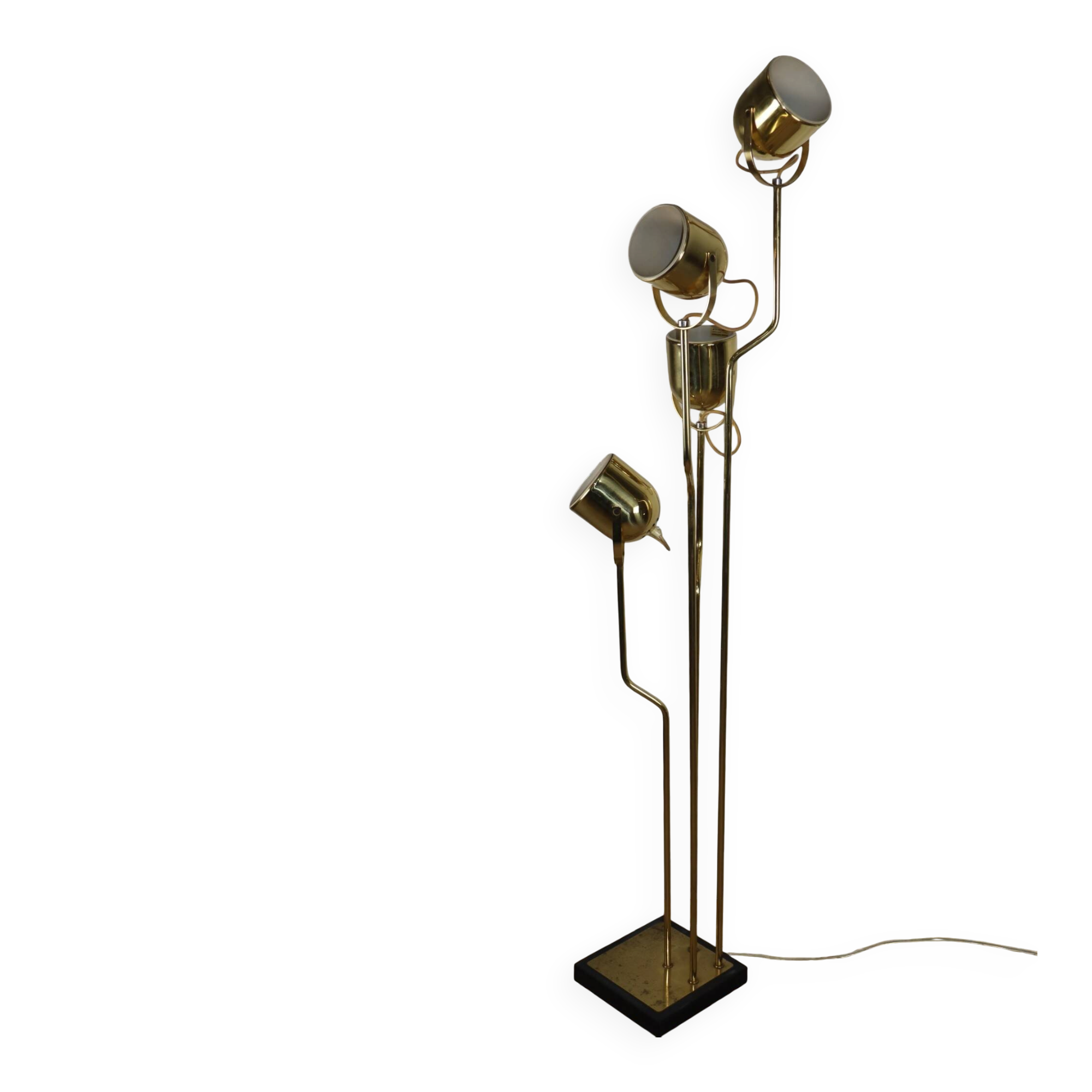 Vintage Goffredo Reggiani floor lamp in gold metal - 1970s