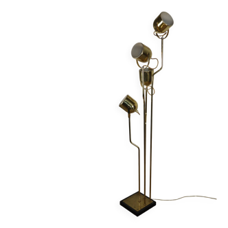 Vintage Goffredo Reggiani floor lamp in gold metal - 1970s