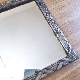Small Art Petitdéco carved wooden mirror, Silver leaf - "Hector"