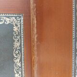 Wooden desk, leather top, extensions