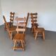 Olm wood brutalist wabi sabi dining set / 6 chairs / table