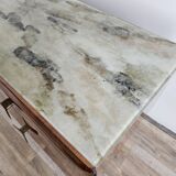 Mid Century Chest of Drawers in Mahogany, Brass and Glass