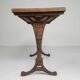 Art Deco bistro table with oak top on cast iron base