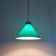 Art Deco conical green opaline pendant light, 1920s-30s