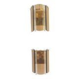 Pair of Italian smoked glass wall lights 1970
